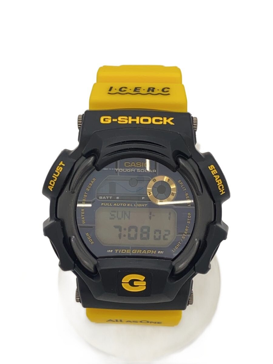 【中古】CASIO◆ソーラーウオッチ・G-SHOCK/デジタル/BLK/YLW【服飾雑貨他】