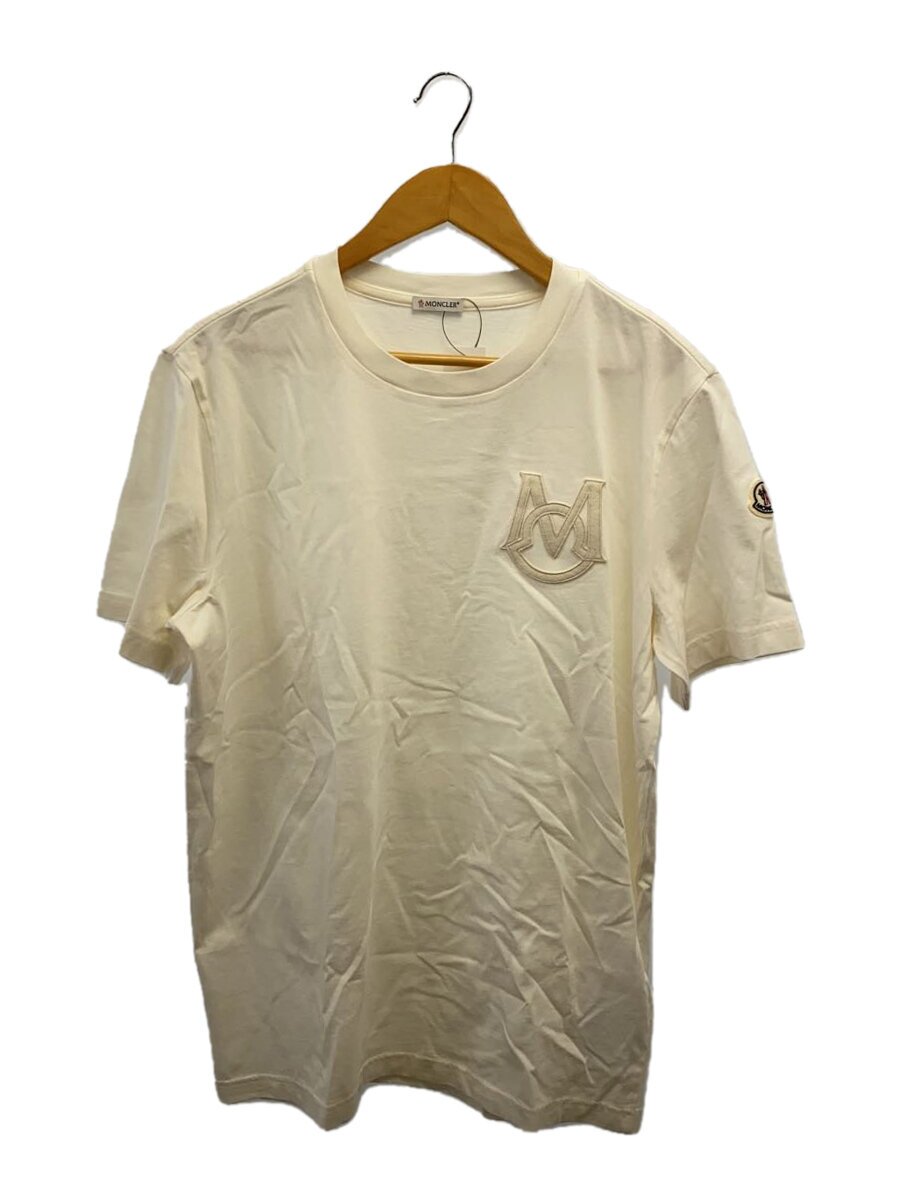 【中古】MONCLER◆プルオーバー/L/綿織物/WHT/C-SCOM-24-55255-L/24AW/ロゴタイプ継ぎ切れ/労働者の一団素っ首【メンズウェア】