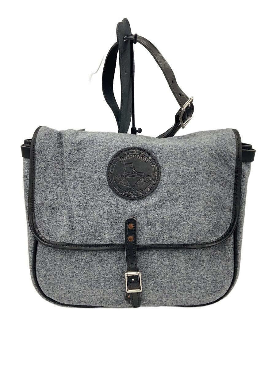 【中古】YUKETEN◆MAILMAN BAG/ショルダーバッグ/--/GRY/無地【御徒面子】