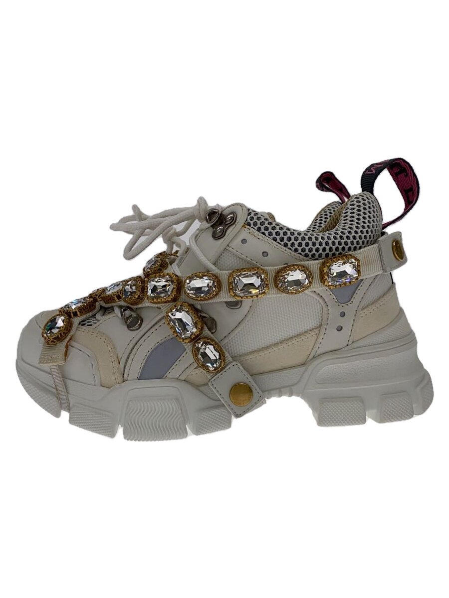 【中古】GUCCI◆ローカットスニーカー/34.5/WHT【シューズ】
