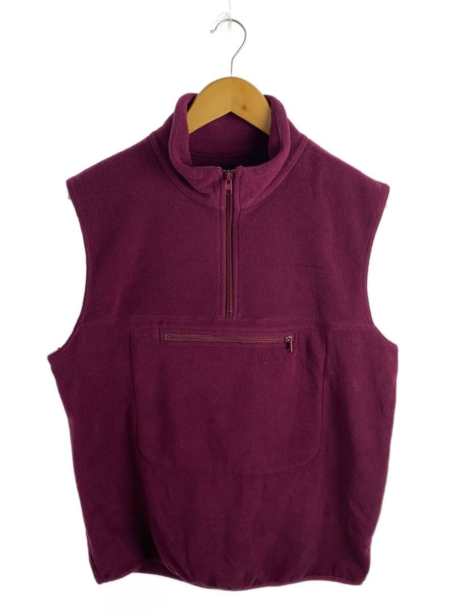 【中古】STUSSY◆フリースベスト/S/ポリエステル/パープル【メンズウェア】
