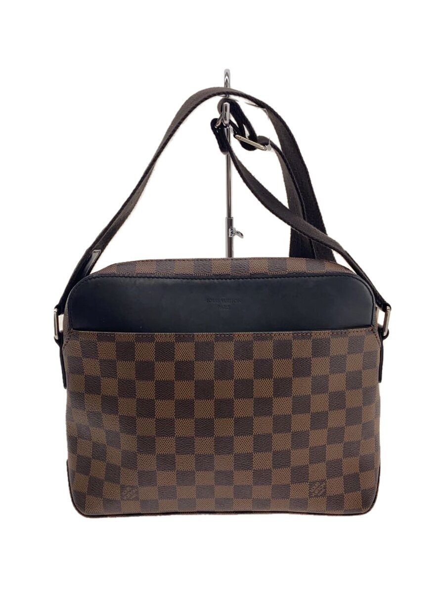 【中古】LOUIS VUITTON◆ジェイク・メッセンジャーPM_ダミエ・エベヌ_BRW/PVC/BRW【御徒面子】