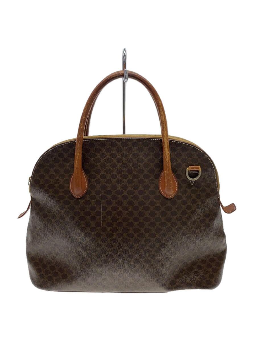【中古】CELINE◆ハンドバック/PVC/BRW/総柄/ジッパープル欠品【御徒面子】