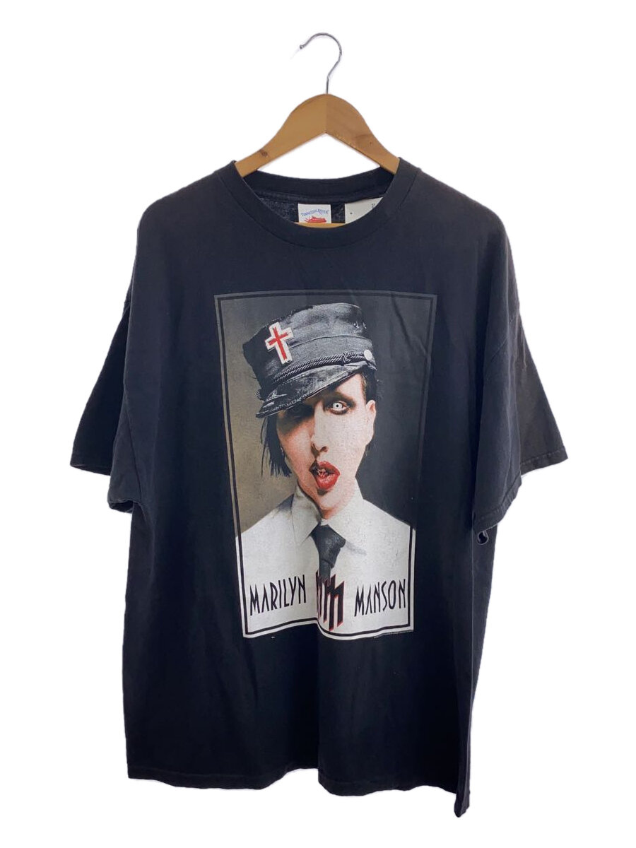 【中古】TENNESSEE RIVER◆05s/Marilyn Manson/USA製/コピライト有プルオーバー/2L/綿織物/黒いこと【メンズウェア】