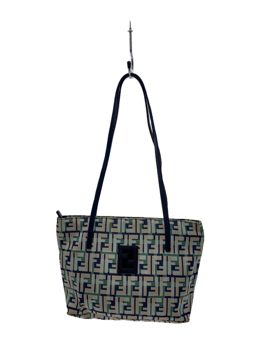 【中古】FENDI◆ズッカ柄/ショルダーバッグ/ナイロン/マルチ色つや/総柄//【御徒面子】