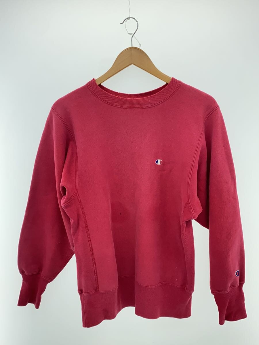 【中古】Champion◆REVERSE WEAVE/刺しゅう引き船/M/綿織物/PNK【メンズウェア】