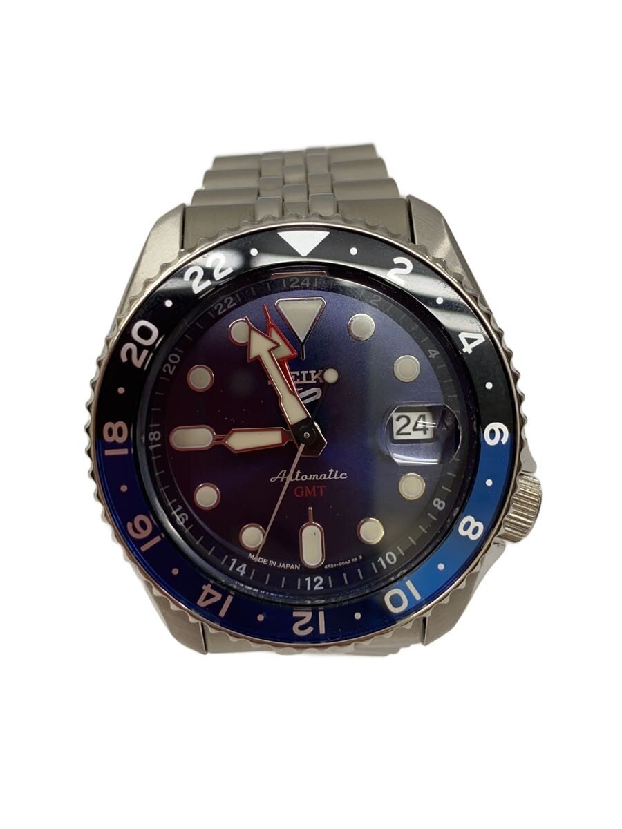 【中古】SEIKO◆5 SPORTS SKX Sports Styl/自動小銃巻ウォッチ/ステンレス鋼SLV/4R34-00A0//【服飾雑貨他】