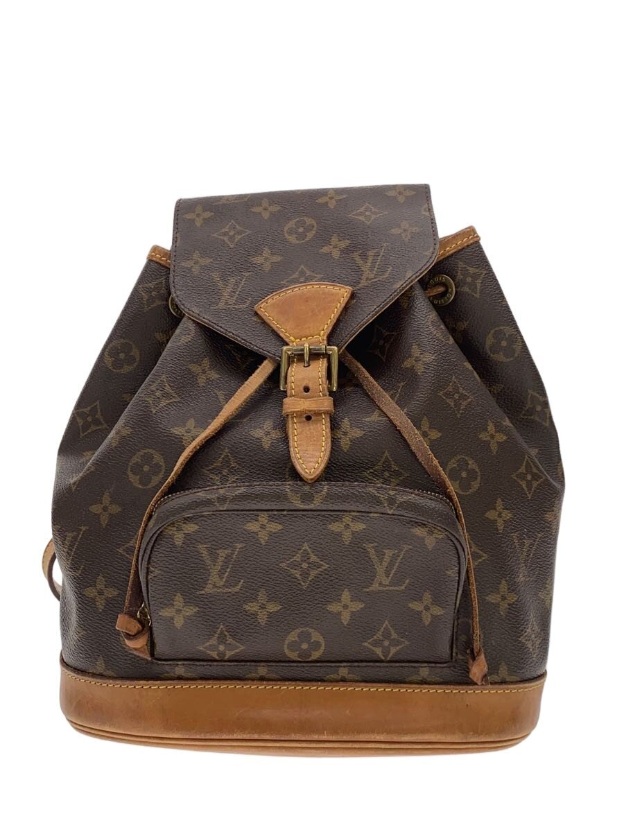 【中古】LOUIS VUITTON◆モン掏摸MM_モノグラム・帆布/PVC/BRW/総柄【御徒面子】