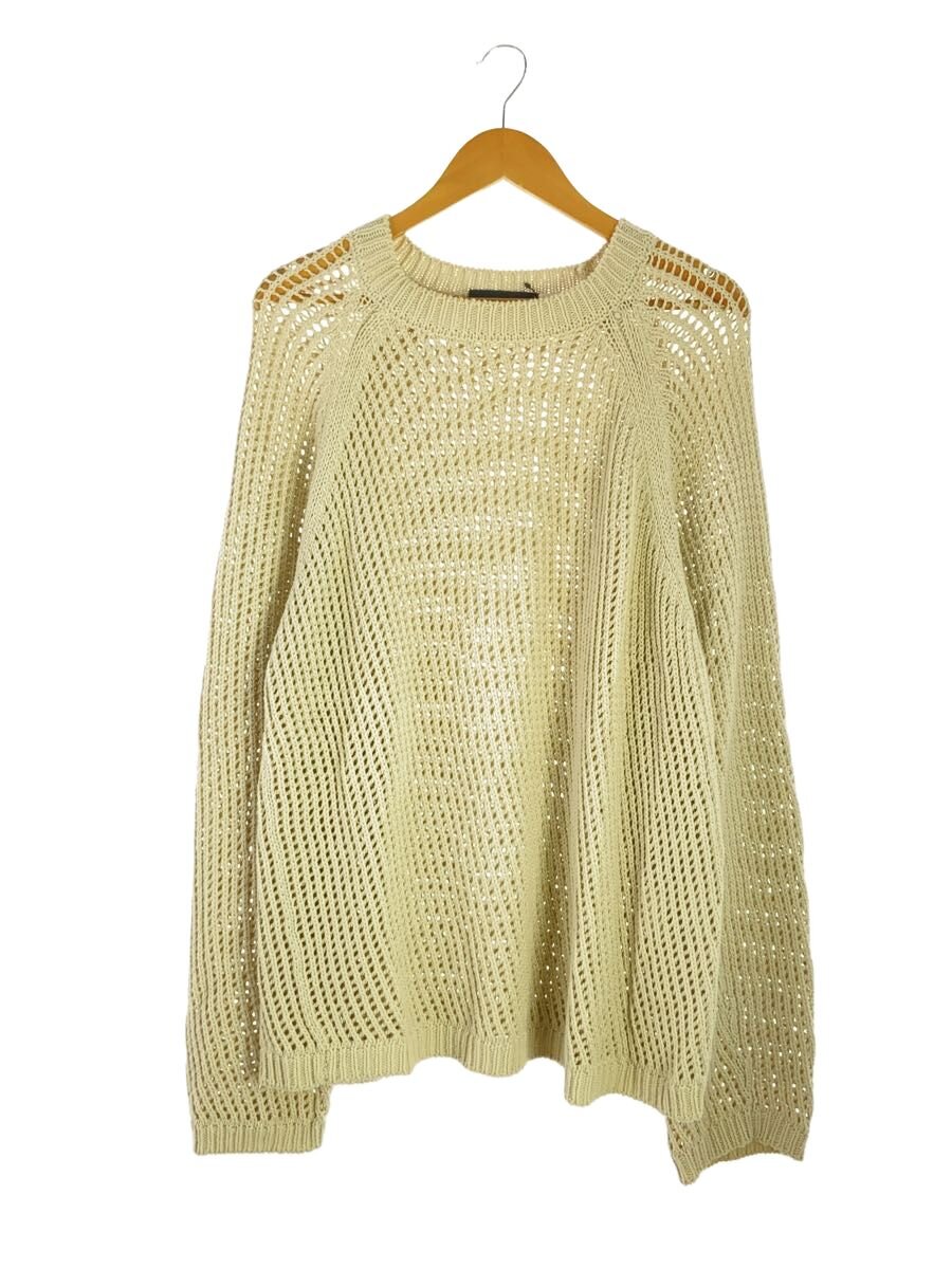 【中古】UNUSED◆3G crew neck mesh knit/編み物・ティーシャツ(朦朦たる)/2/綿織物/CRM/US1988【メンズウェア】