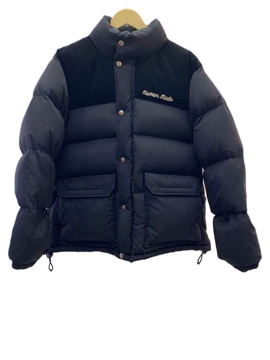 【中古】HUMAN MADE◆23AW/シロクマ刺しゅう コーデュロイヨークダウンジャケット/M/ナイロン/BLK【メンズウェア】