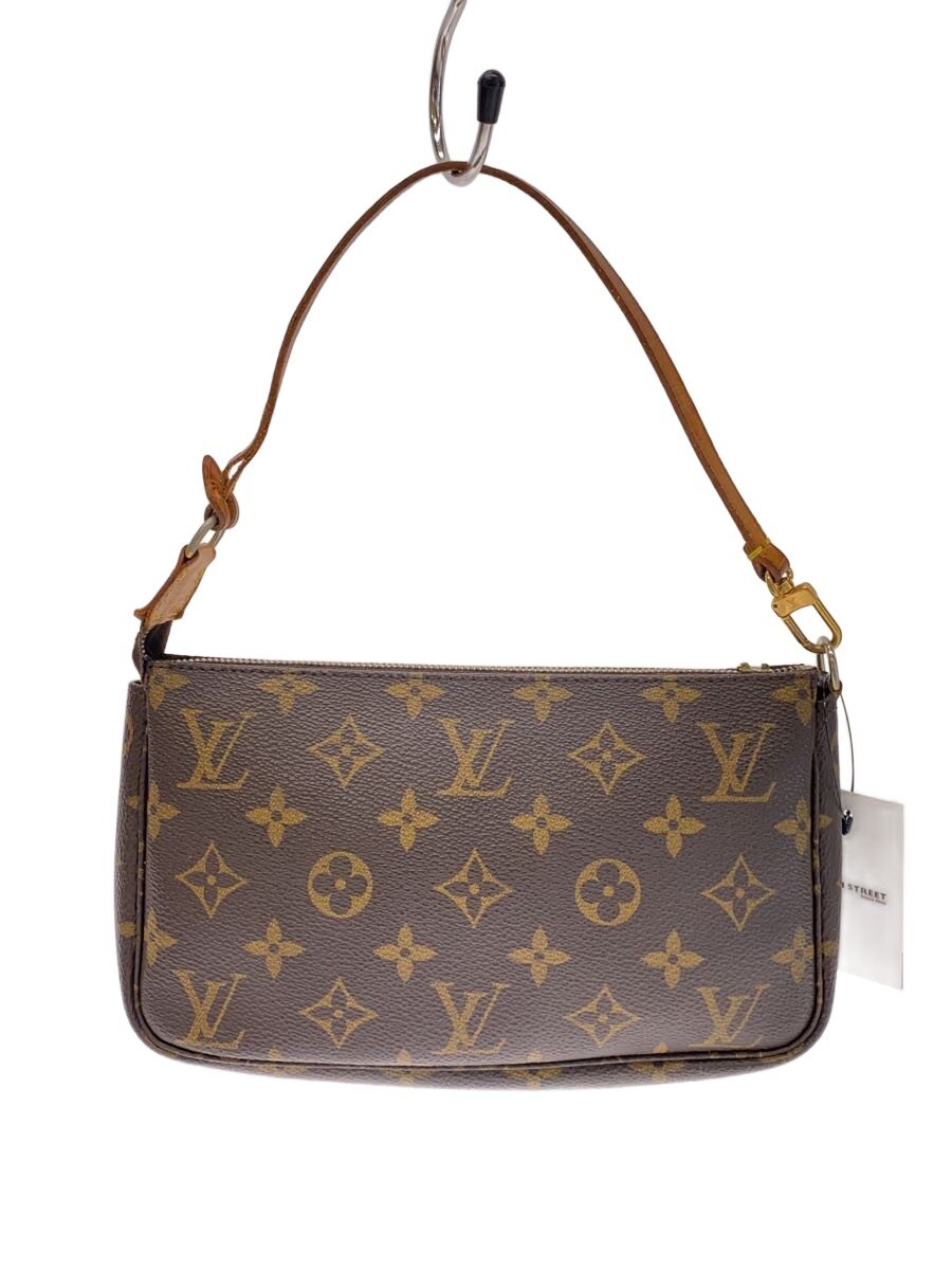 【中古】LOUIS VUITTON◆1)ポシェット・アクセソワール_モノグラム・帆布_BRW/PVC/BRW/モノグラム【御徒面子】