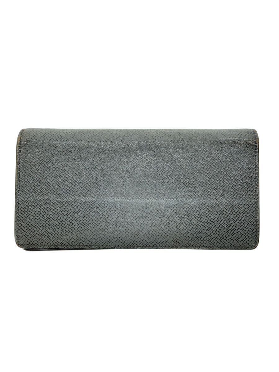【中古】LOUIS VUITTON◆ポルト・フォイユ・ブラザ_タイ王国ガ/なめし革/GRY/無地/メンズ【服飾雑貨他】