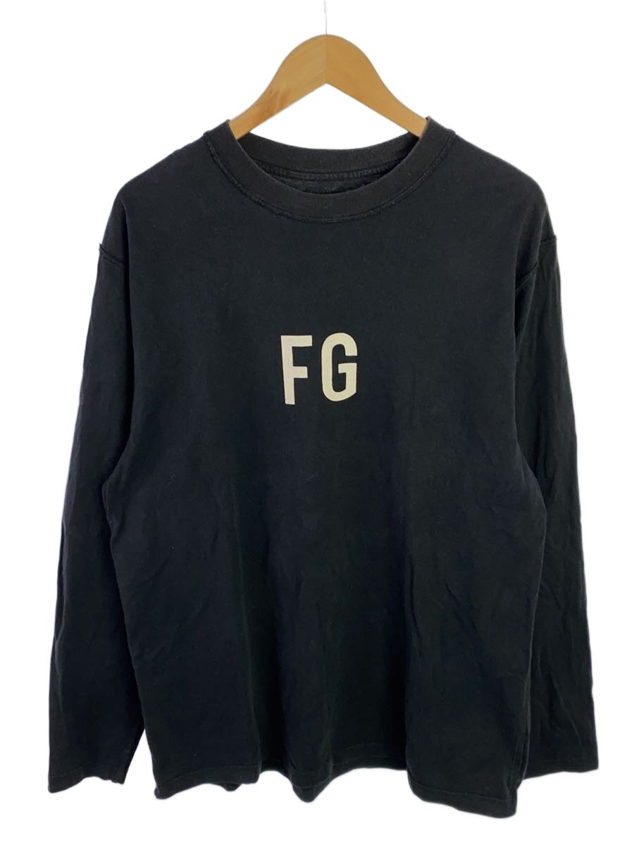 【中古】FEAR OF GOD◆長袖プルオーバー/M/綿織物/BLK/刷り上げる/※うしろ側引き舟部穴あき場所有【メンズウェア】
