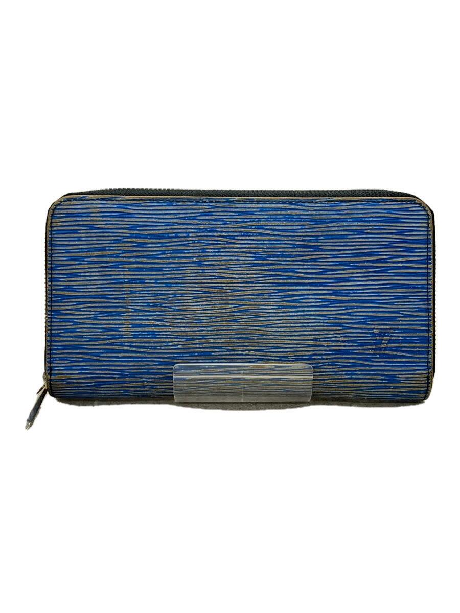 【中古】LOUIS VUITTON◆長紙入れ/--/青み/レディース【服飾雑貨他】