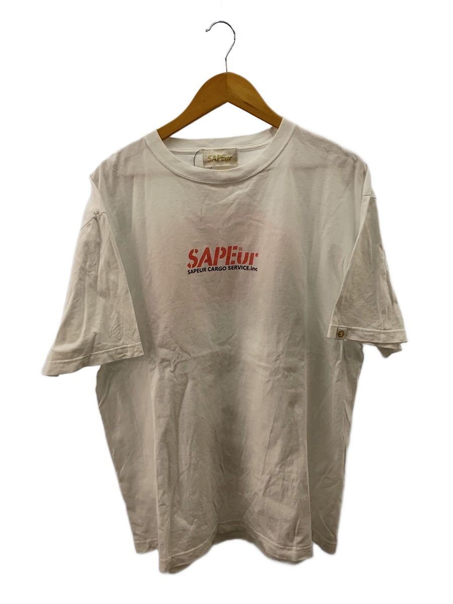 【中古】A Elegantes SAPEur◆プルオーバー/--/綿織物/WHT/刷り上げる【メンズウェア】