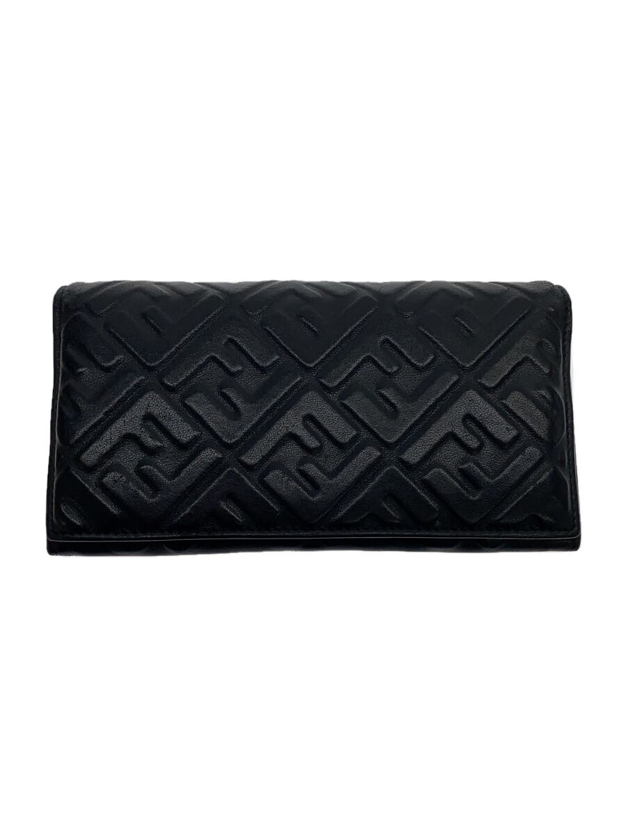【中古】FENDI◆長金入れ/なめし革/BLK/総柄/メンズ/7M0264 A72V【服飾雑貨他】