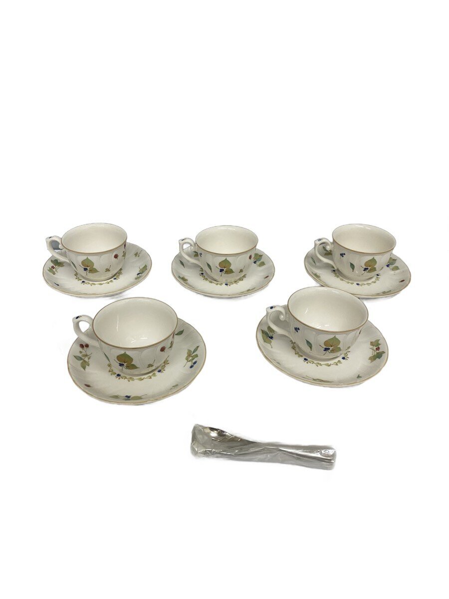 【中古】Noritake◆カップ&ソーサー/5点セット/WHT/Y8687F【キッチン用品】