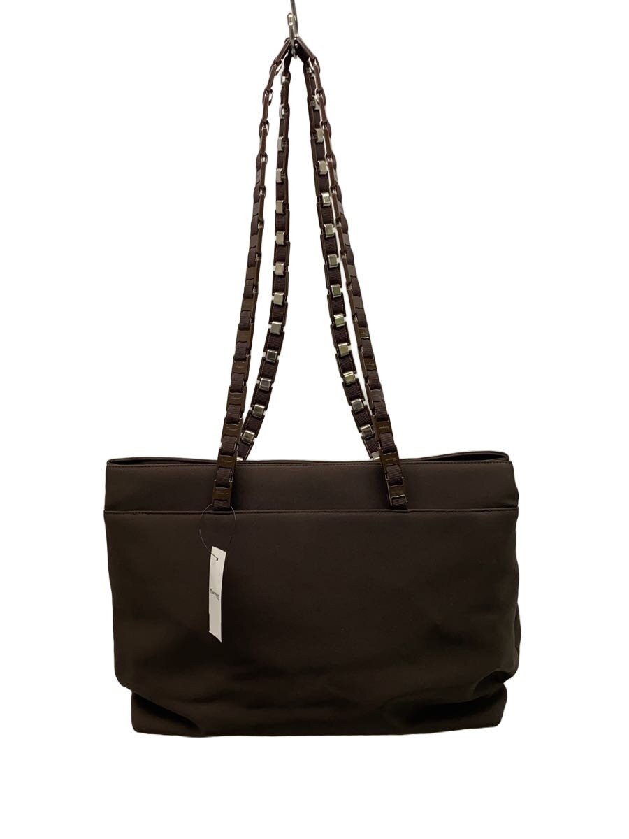 【中古】Salvatore Ferragamo◆トートバッグ/--/BRW/無地/金-21 8803【御徒面子】
