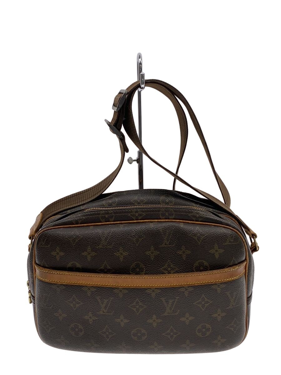 【中古】LOUIS VUITTON◆通信員PM_モノグラム・帆布/なめし革/BRW/モノグラム【御徒面子】