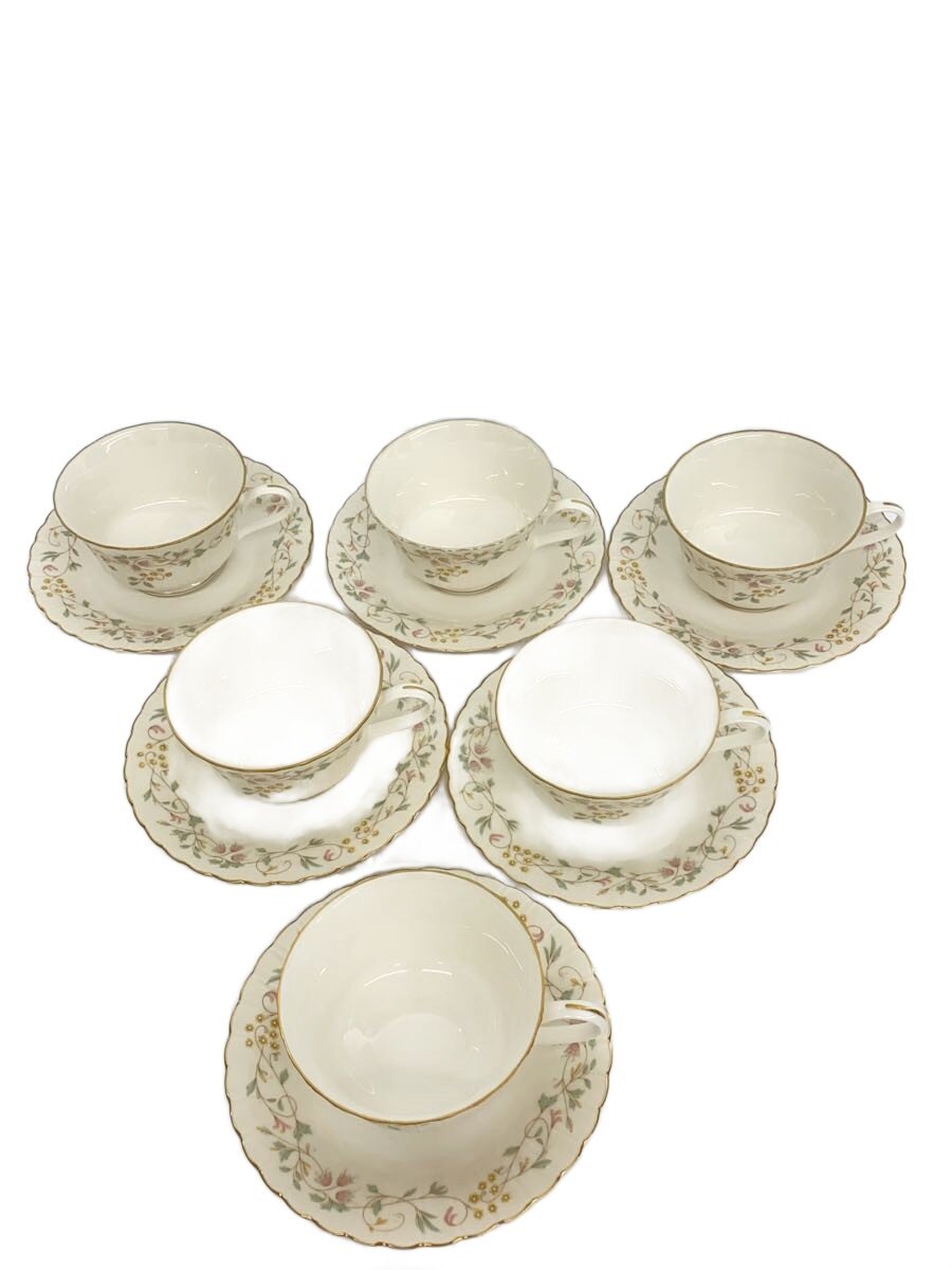【中古】NARUMI◆カップ&ソーサー/6点セット/WHT【キッチン用品】