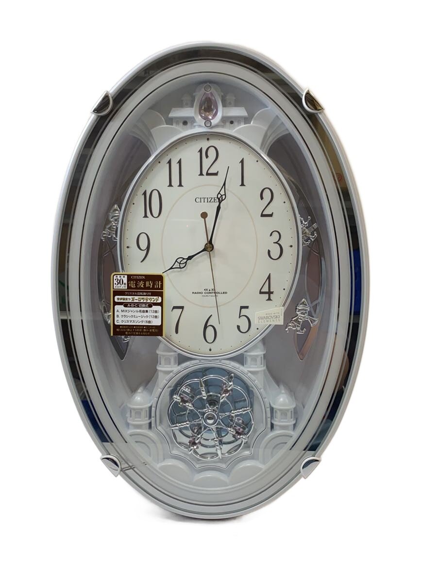【中古】CITIZEN◆時辰儀/電磁波時辰儀/SLV/4MN484/スワロフスキー//【室内装飾小物・日用雑貨】