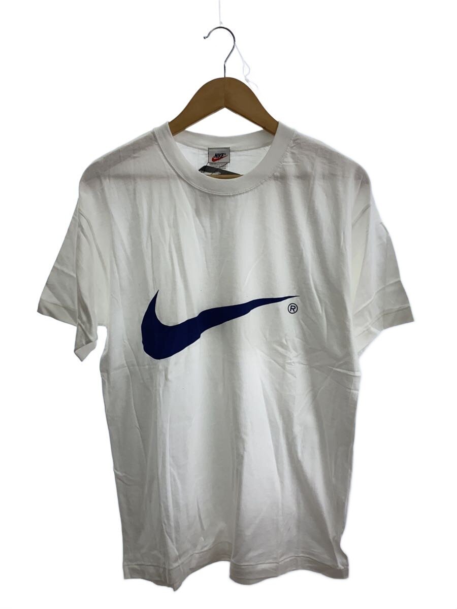 【中古】NIKE◆90s頃/デッド買い溜める/SWOOSH/プルオーバー/L/綿織物/WHT【メンズウェア】