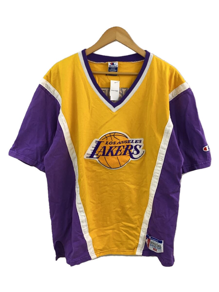 【中古】Champion◆プルオーバー/L/綿織物/YLW/天使の都市 LAKERS/90s【メンズウェア】