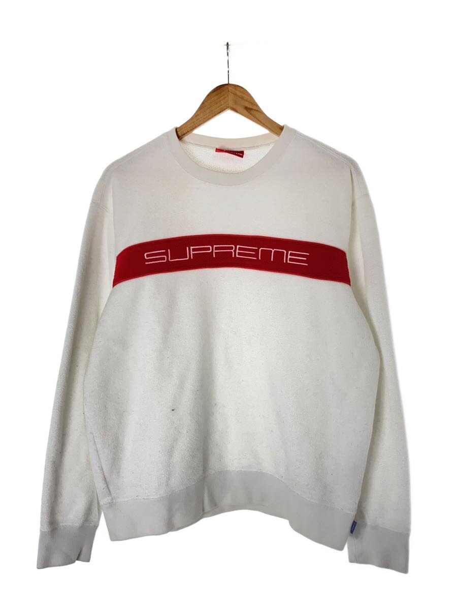 【中古】Supreme◆19AW Polartec Crewneck/M/ポリエステル/WHT【メンズウェア】