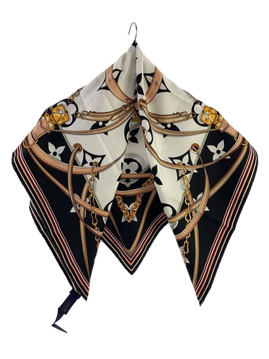 【中古】LOUIS VUITTON◆カレ90・アルティメット/地絹/BLK/総柄/レディース/M76649【服飾雑貨他】
