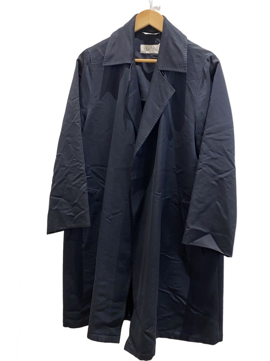 【中古】MAX MARA◆銀曳き船/厚地の外套/38/人絹/NVY【レディース御召しもの】