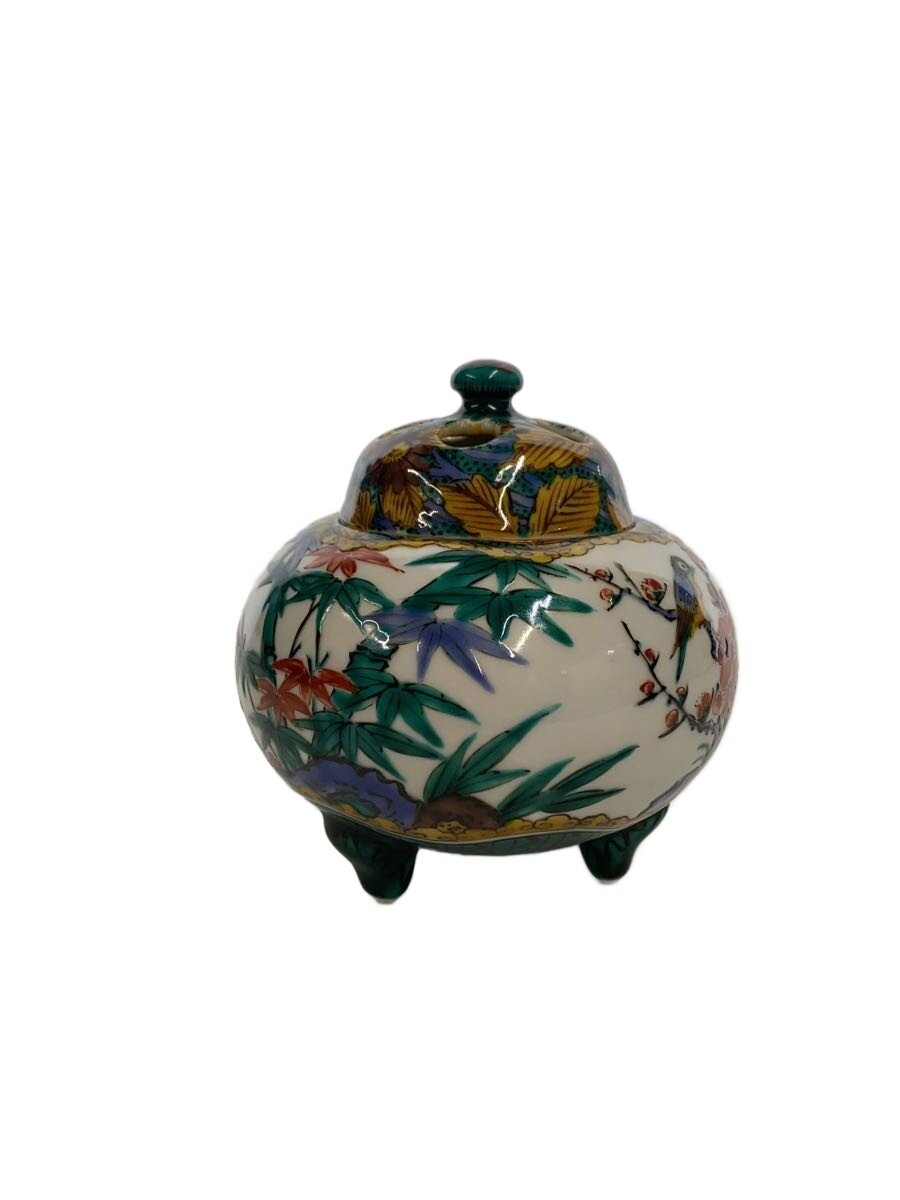 【中古】九谷焼◆香炉/室内装飾雑貨/彩画松竹梅/為吉造/マルチ色つや【室内装飾小物・日用雑貨】