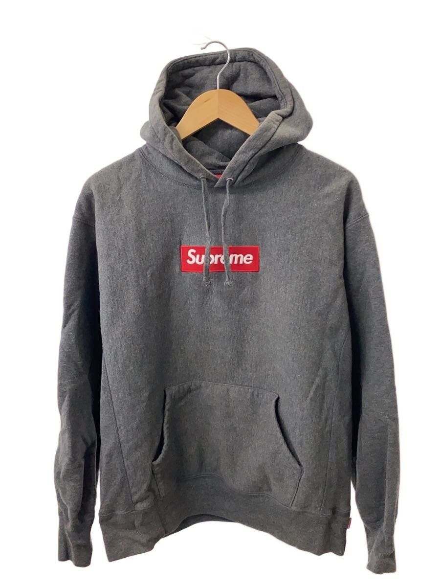 【中古】Supreme◆21FW Box Logo Hooded Sweatshirt/ボックスロゴパーカー/S/綿織物/GRY【メンズウェア】