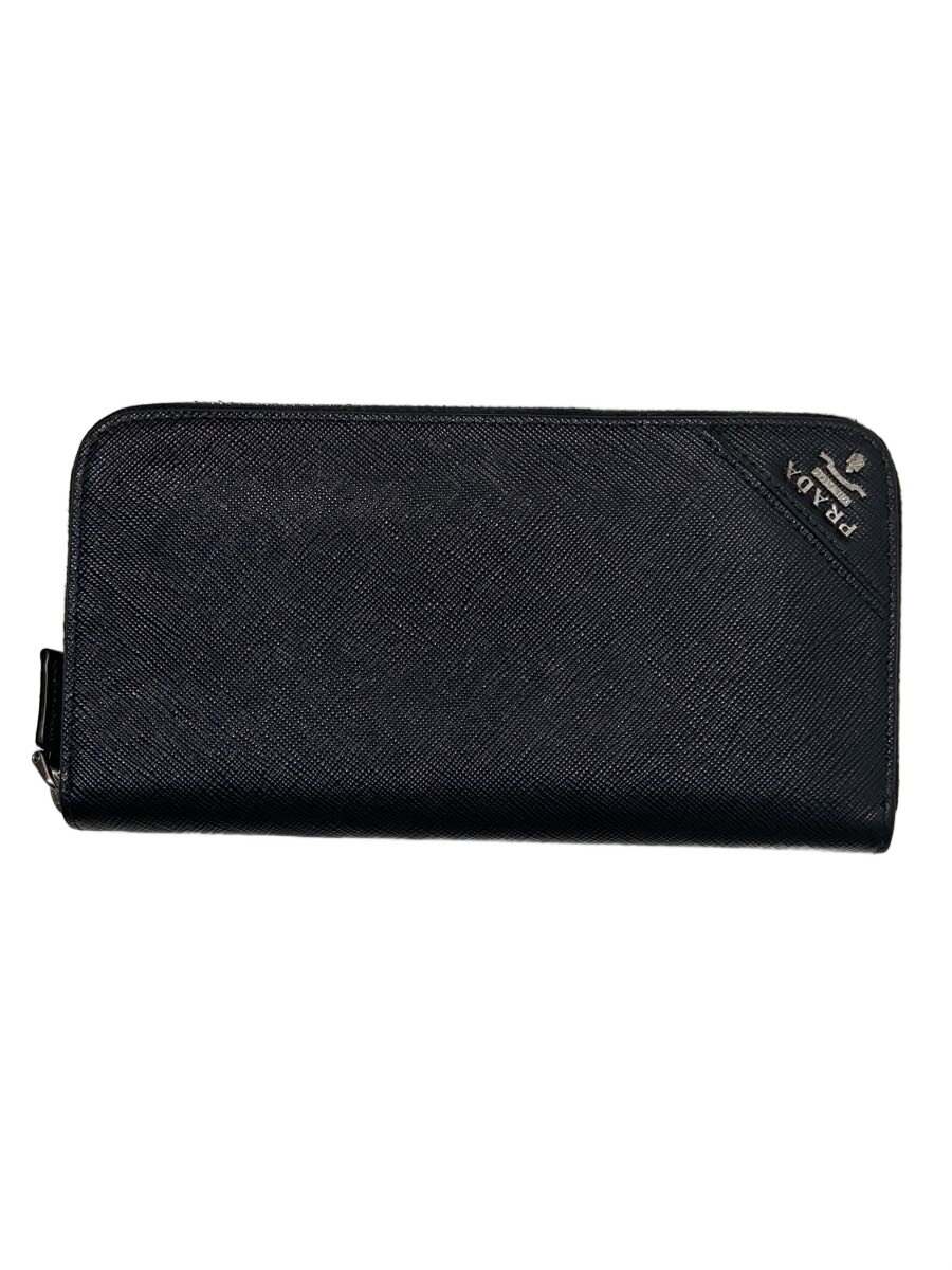 【中古】PRADA◆サフィアーノ トライアングル ジップアラウンド財布/レザー/ブラック/メンズ/2ML317【服飾雑貨他】｜2ｎｄ STREET 店 32,604円