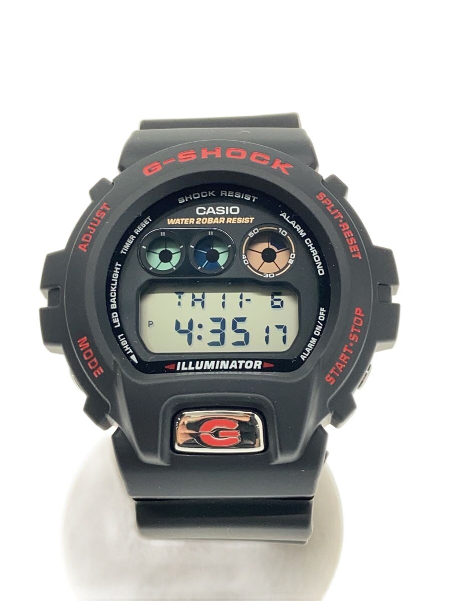 【中古】CASIO◆G-SHOCK/DW-6900TR-1JR/石英ウオッチ/デジタル/天然ゴム/黒いこと×赤いこと【服飾雑貨他】