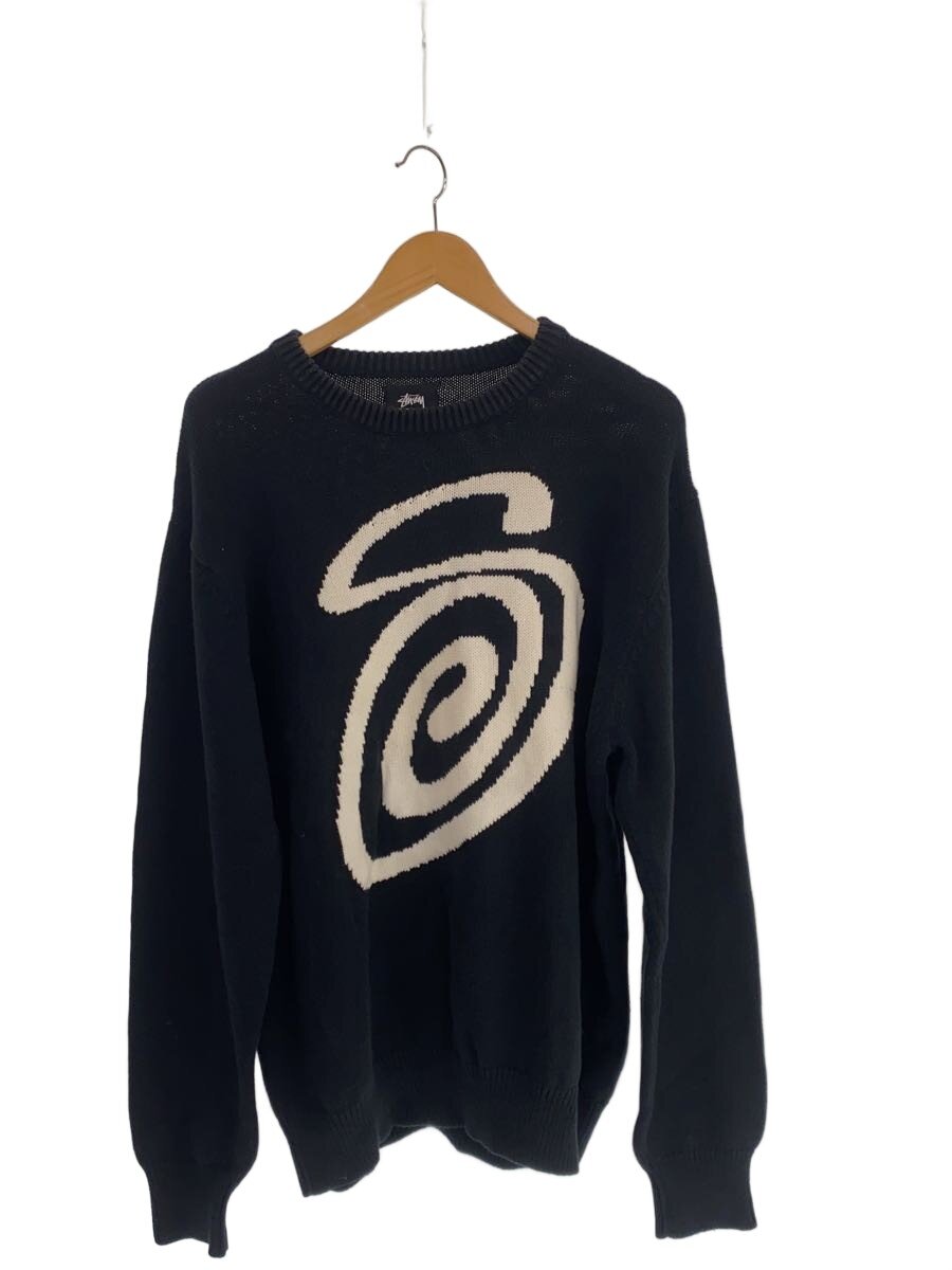 【中古】STUSSY◆ニット・セーター(厚手)/XL/コットン/ブラック/117073/CURLY S SWEATER【メンズウェア】｜2ｎｄ STREET 店