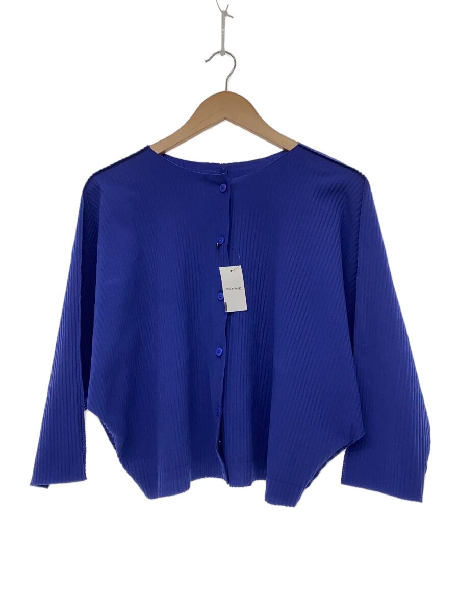 【中古】me ISSEY MIYAKE◆７分袖トップ/--/ポリエステル/BLU【レディース御召しもの】