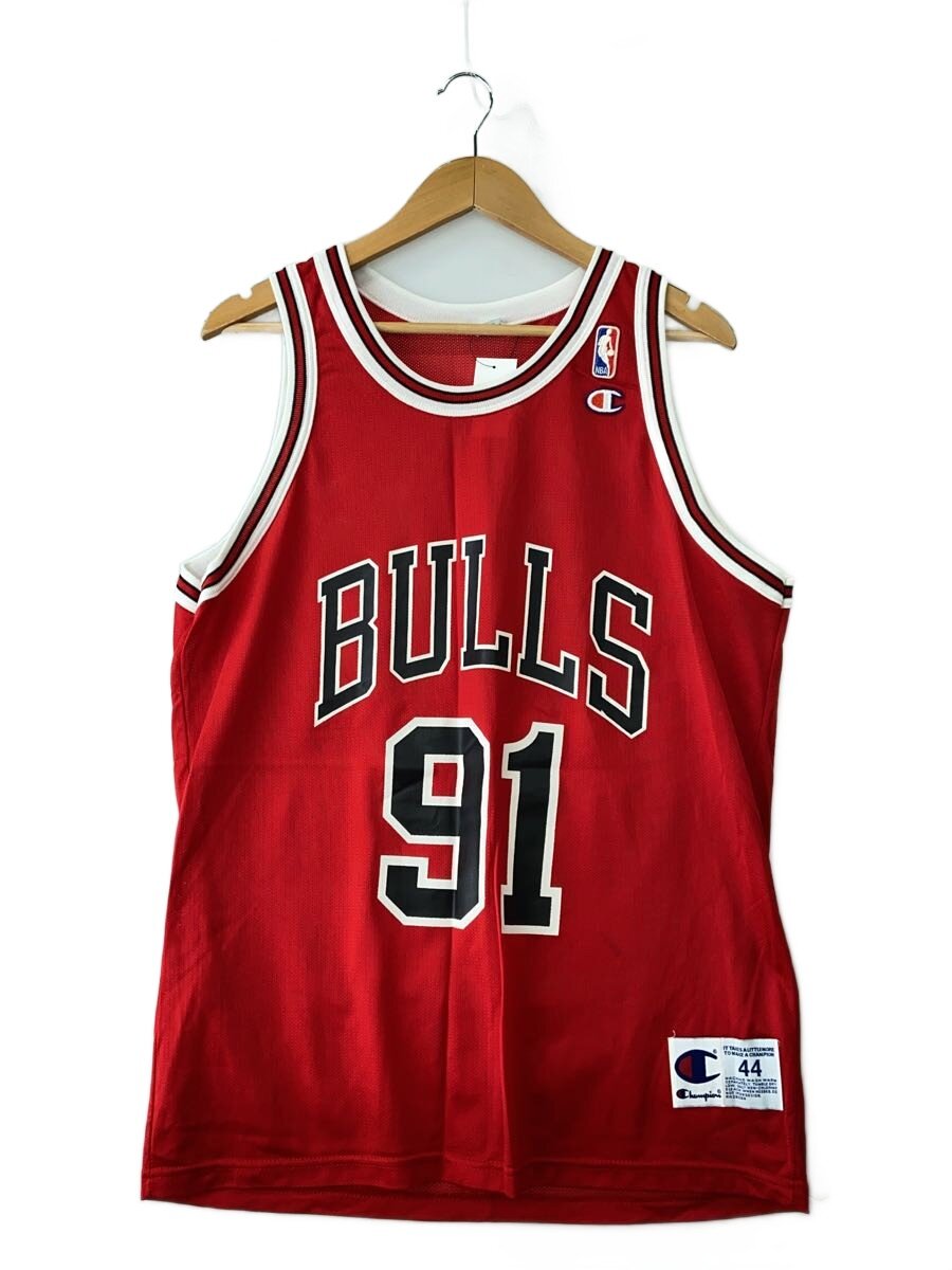 【中古】Champion◆90s/CHICAGO BULLS/マイケルジョーダン/貯蔵タンクいの一番/力くらべティーシャツ/RED//【メンズウェア】
