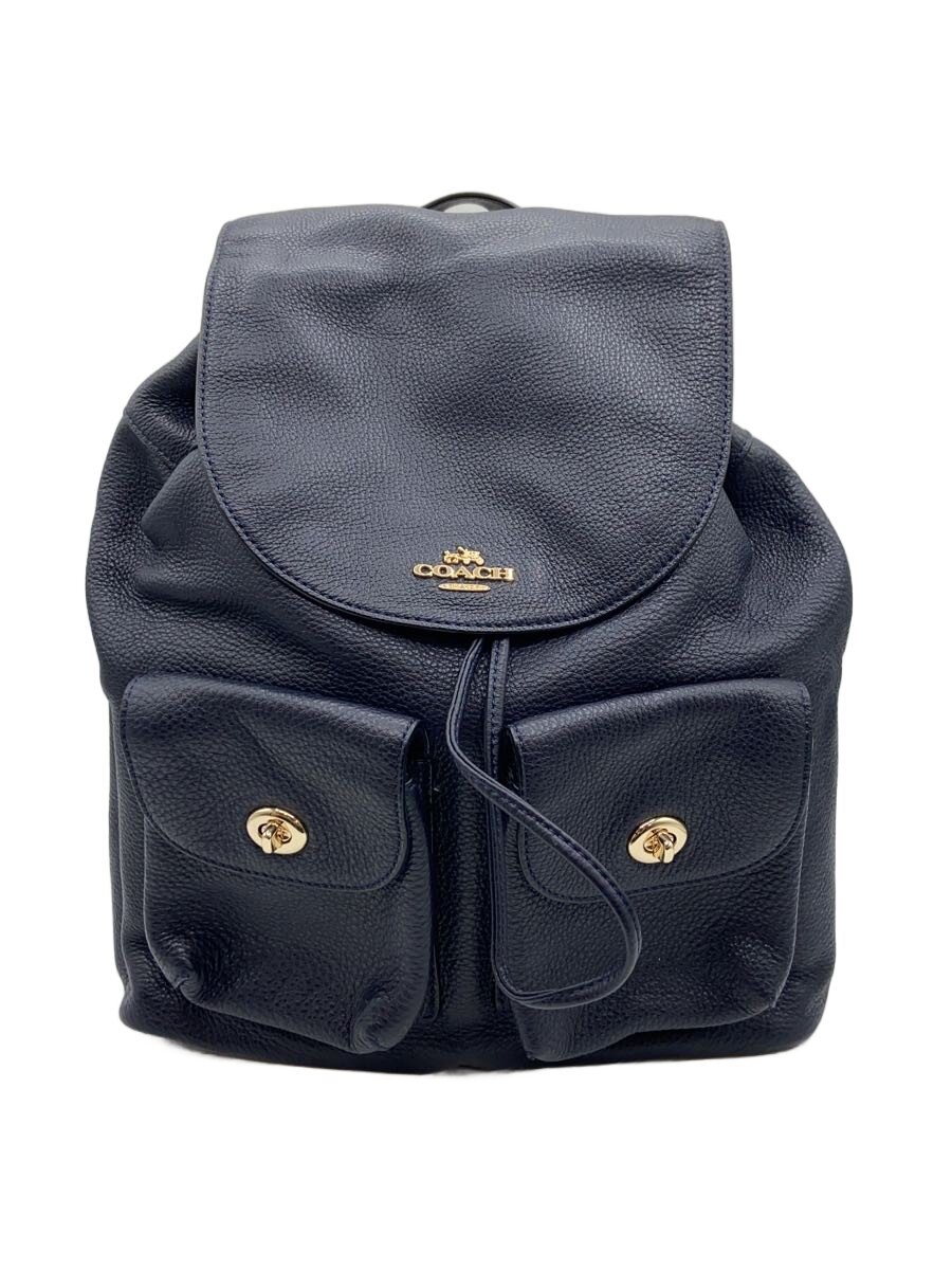 【中古】COACH◆背嚢/NVY/無地/F37410【御徒面子】