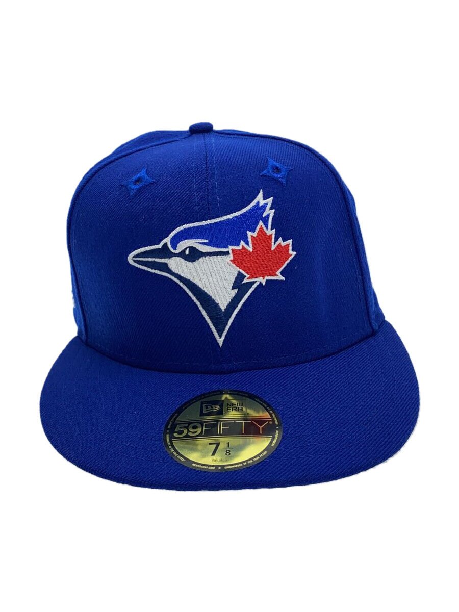 【中古】NEW ERA◆旗がしら/7 1/8/綿織物/BLU/無地/メンズ【服飾雑貨他】