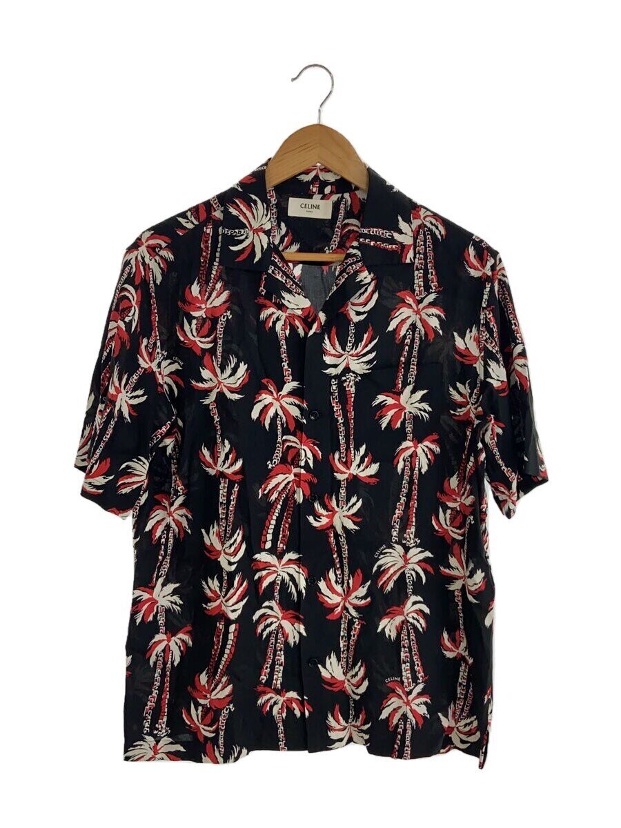 【中古】CELINE◆23SS/CHEMISE HAWAII/アロハシャツ/37/人絹/BLK/総柄/2C946727T/? NULL ?【メンズウェア】