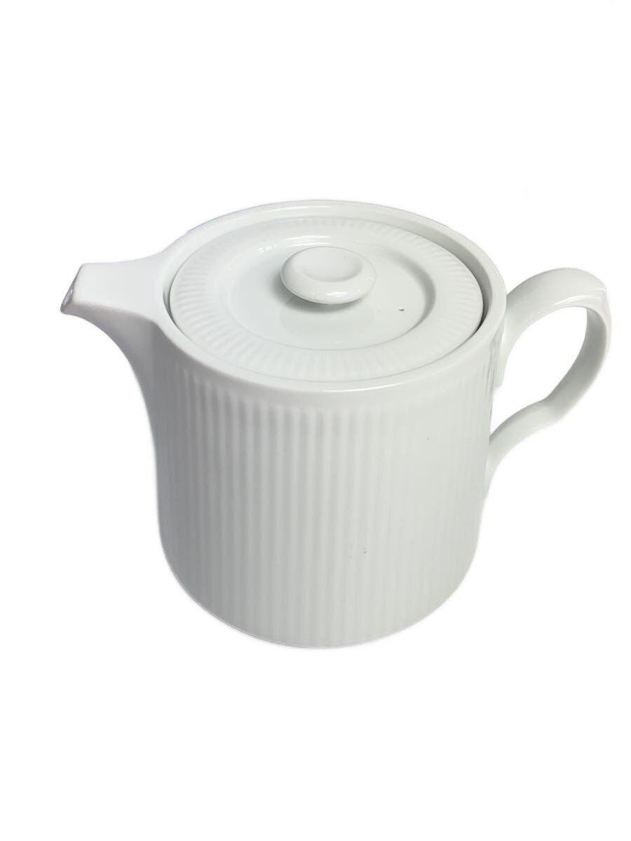 【中古】ROYAL COPENHAGEN◆ホワイトフルーテッドティーポット/ストレーナー付/WHT【勝手もと装置】
