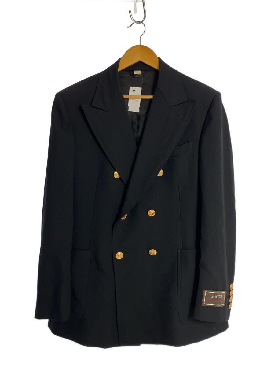 【中古】GUCCI◆テーラードジャケット/48/羊毛/BLK/? NULL ?//【メンズウェア】