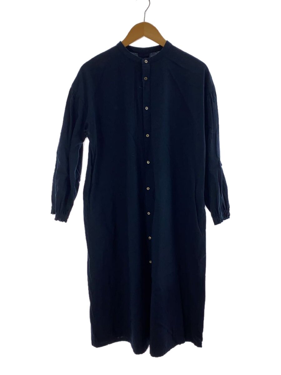 【中古】nest Robe◆23AW/起毛ギャザースリーブワンピース/FREE/リネン/NVY/01223-1236//【レディース御召しもの】