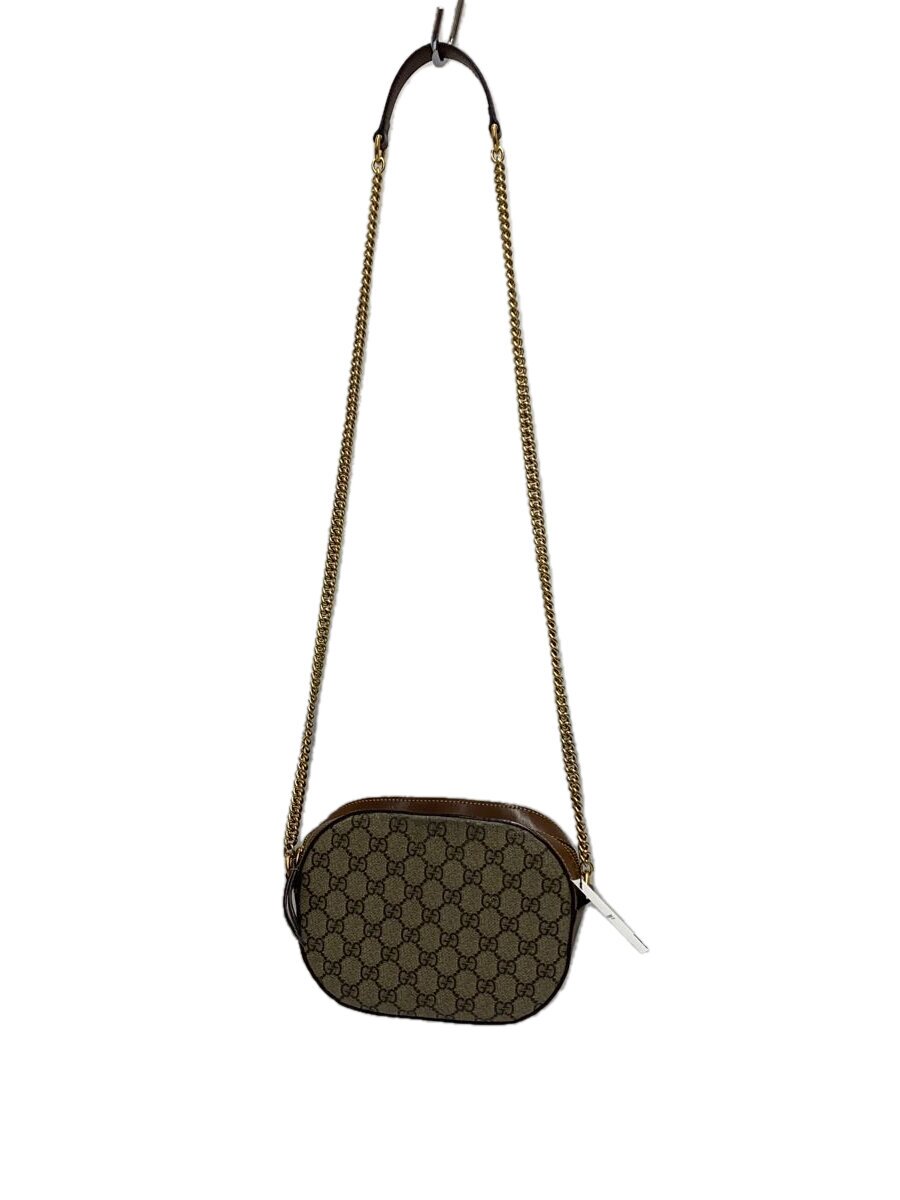 【中古】GUCCI◆チェーン店・ショルダーバッグ_GGスプリーム/帆布/BEG/総柄【御徒面子】