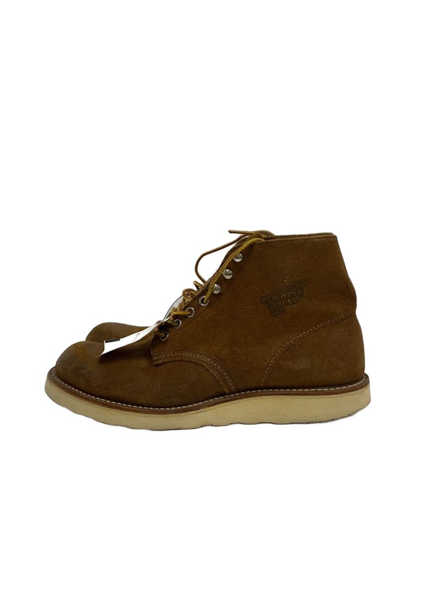 【中古】RED WING◆6-INCH CLASSIC ROUND BOOT/6 インチクラシックラウンドブーツ/US9/BEG/スウェード【シューズ】