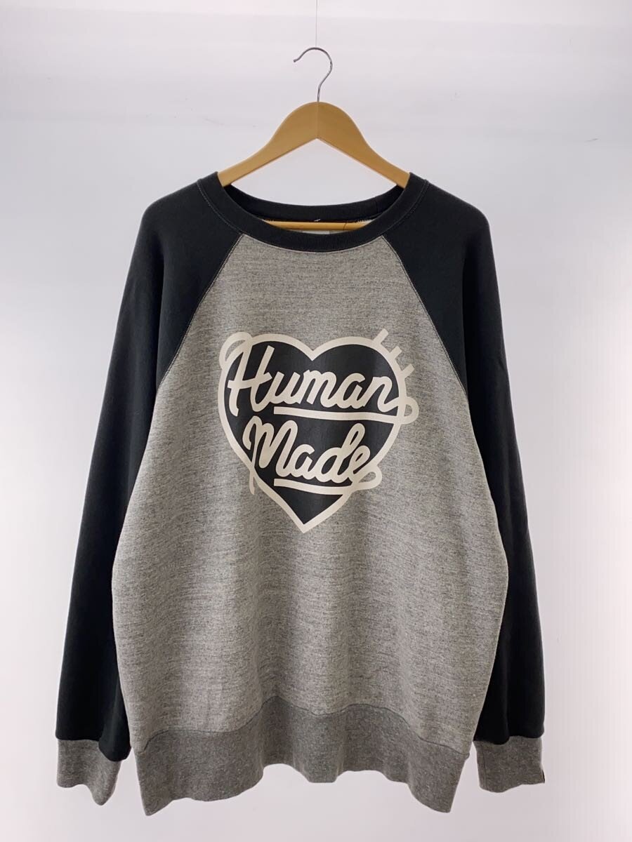 【中古】HUMAN MADE◆汗水/裏起毛/XXL/綿織物/GRY/刷り上げる【メンズウェア】