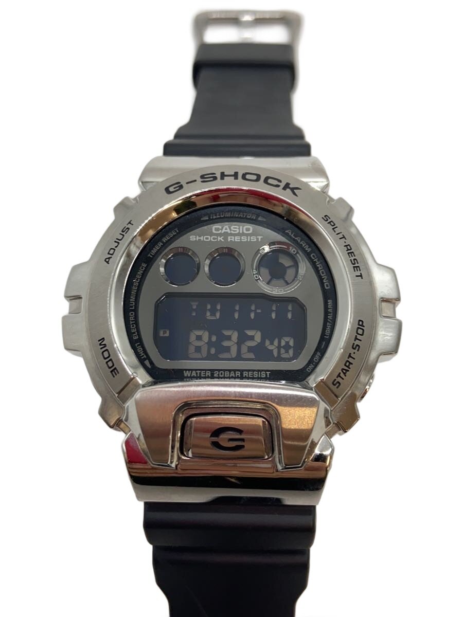 【中古】CASIO◆石英ウオッチ_G-SHOCK/デジタル/天然ゴム/SLV/BLK/SS【服飾雑貨他】