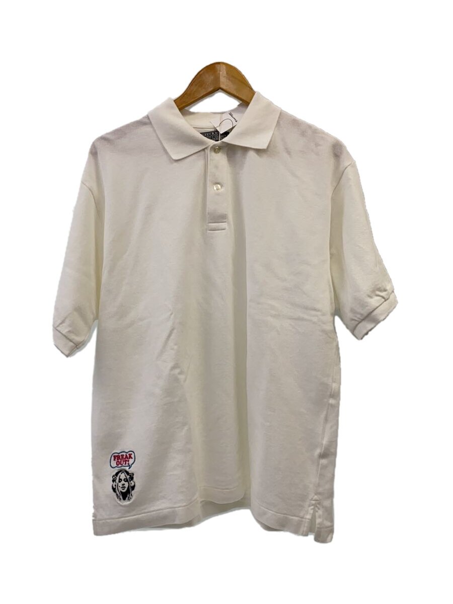 【中古】HYSTERIC GLAMOUR◆スポーツシャツ/M/綿織物/WHT/02251CH05/FREAK OUT刺しゅう/引き舟付き添い人/ヒステリックグラマ【メンズウェア】