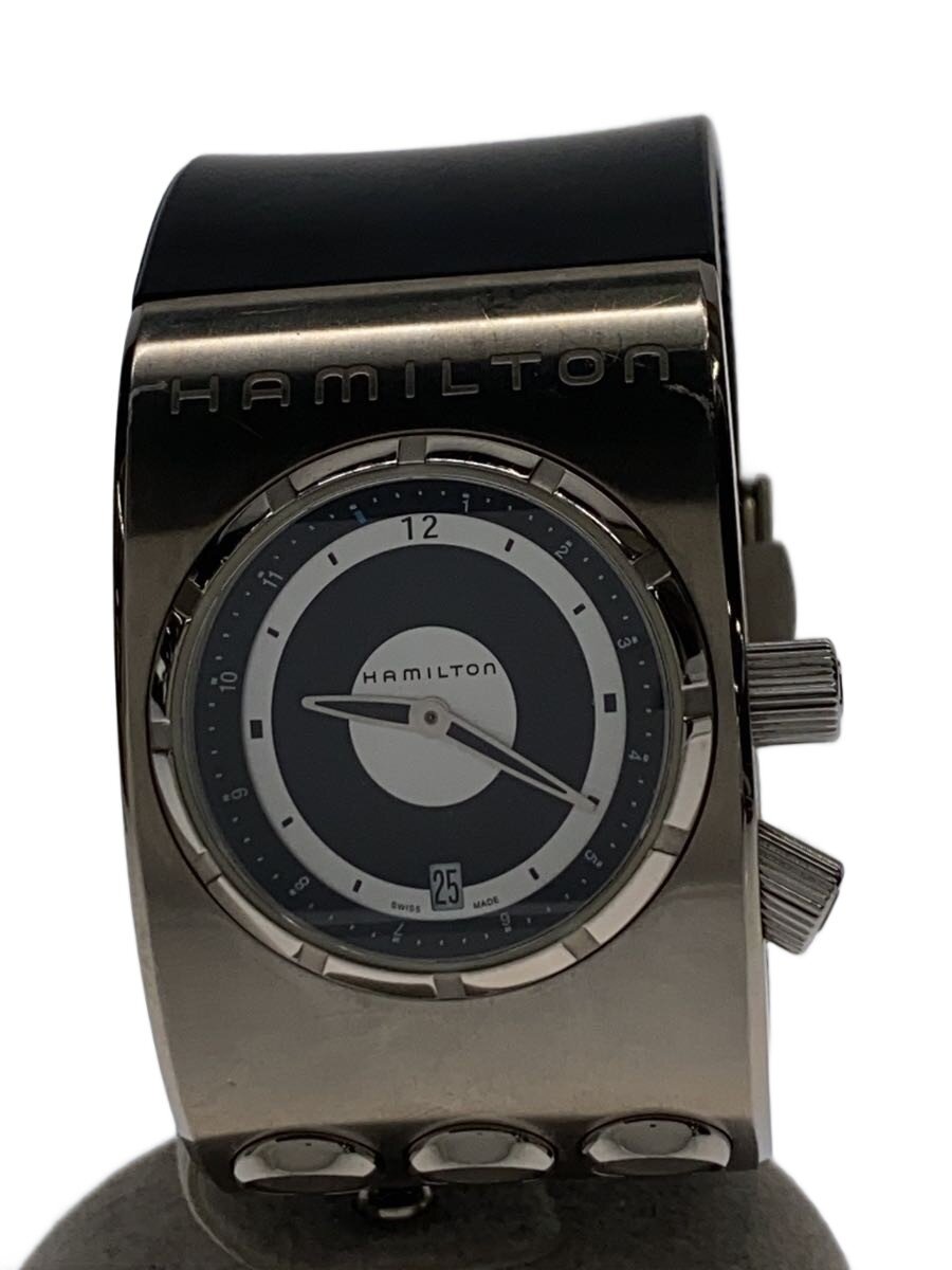 【中古】HAMILTON◆クォーツ腕時計/アナログ/レザー/SLV/BLK/H515910//【服飾雑貨他】｜2ｎｄ STREET 店