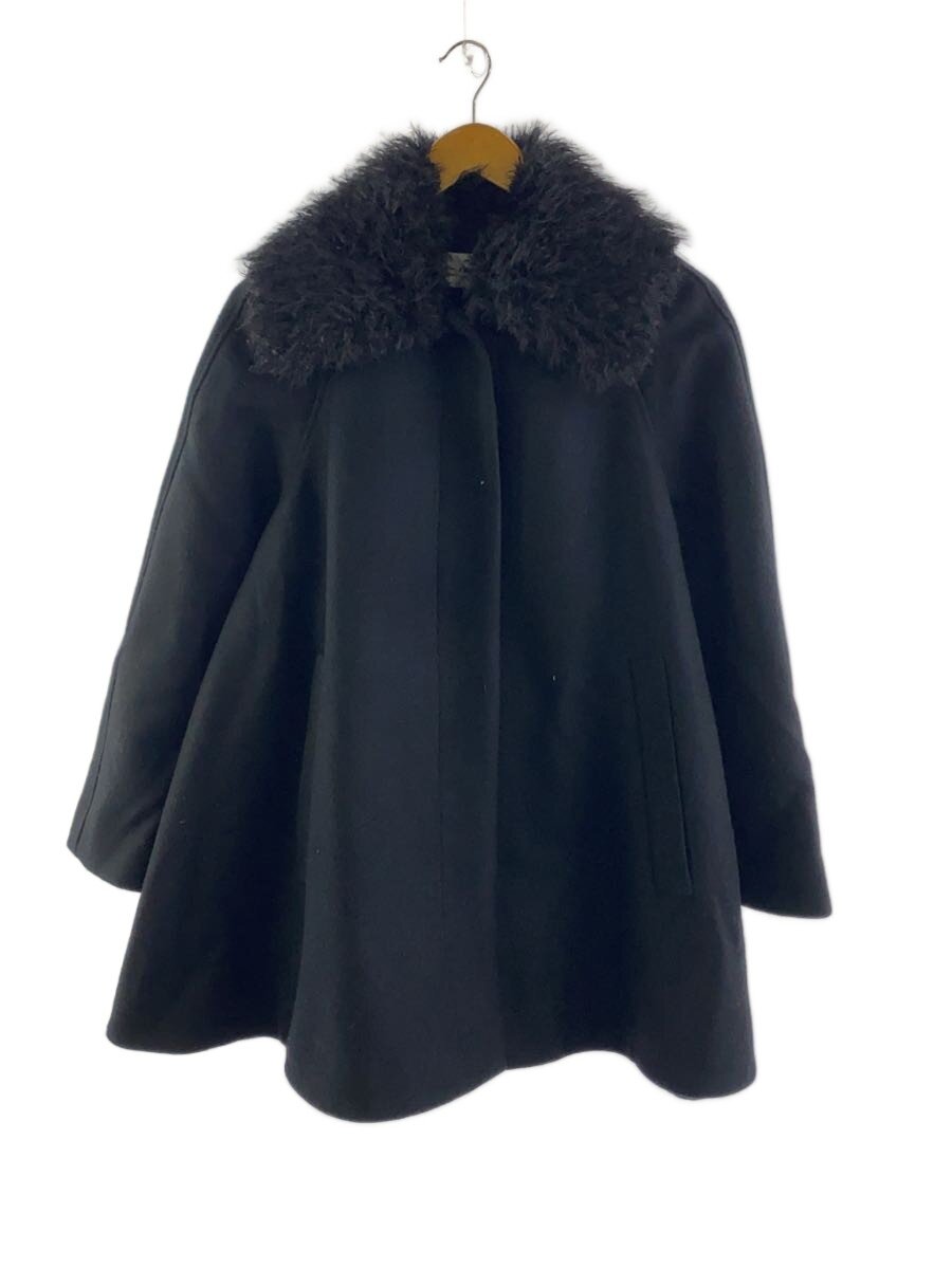 【中古】FRAY I.D◆23AW 2WAYファーカラーテントラインコート/O/羊毛/BLK/FWFC235201【レディース御召しもの】